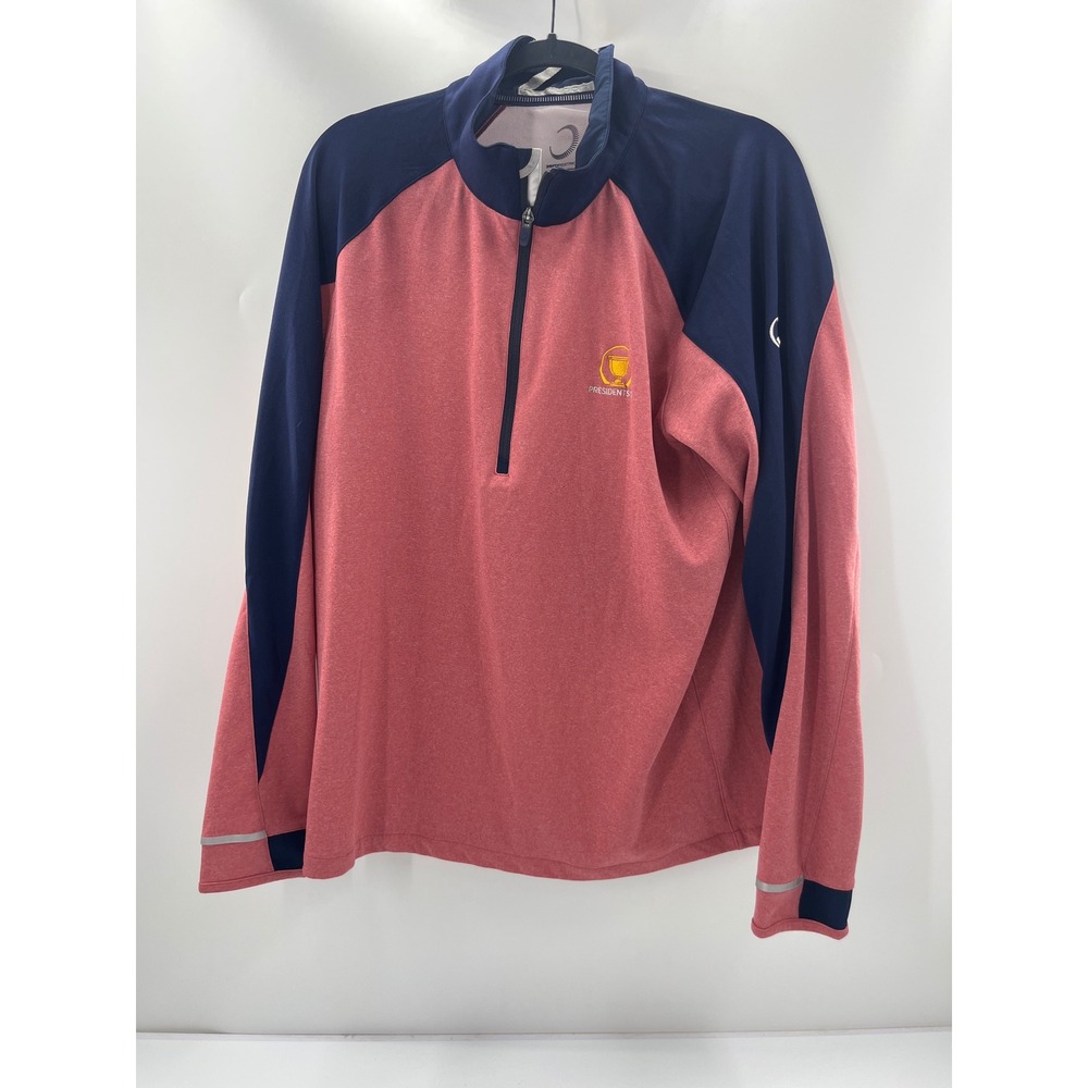 Zero Restriction Presidents Cup Quarter Zip Pullover Red Navy Mens Large